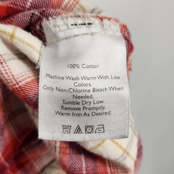 Eddie Bauer Plaid Button Down Long Sleeve Top Womens Size Medium M - Picture 4 of 4